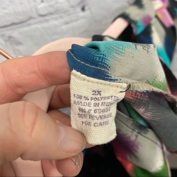 Tea Rose Multi Colored Midi Dress Pockets - Picture 6 of 8